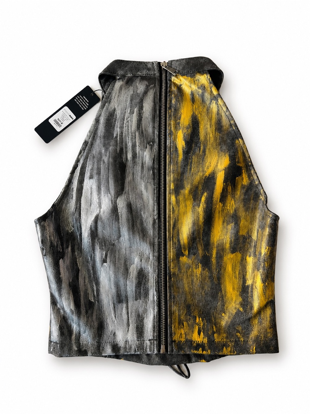 Fashion Nova Reworked Hand-Painted Faux Leather Corset Top - Picture 3 of 7